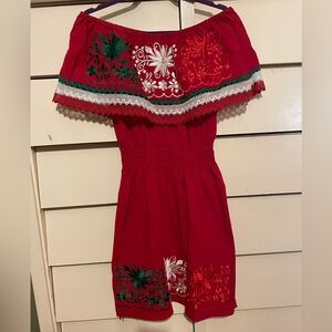 Embroidered Mexican Dress